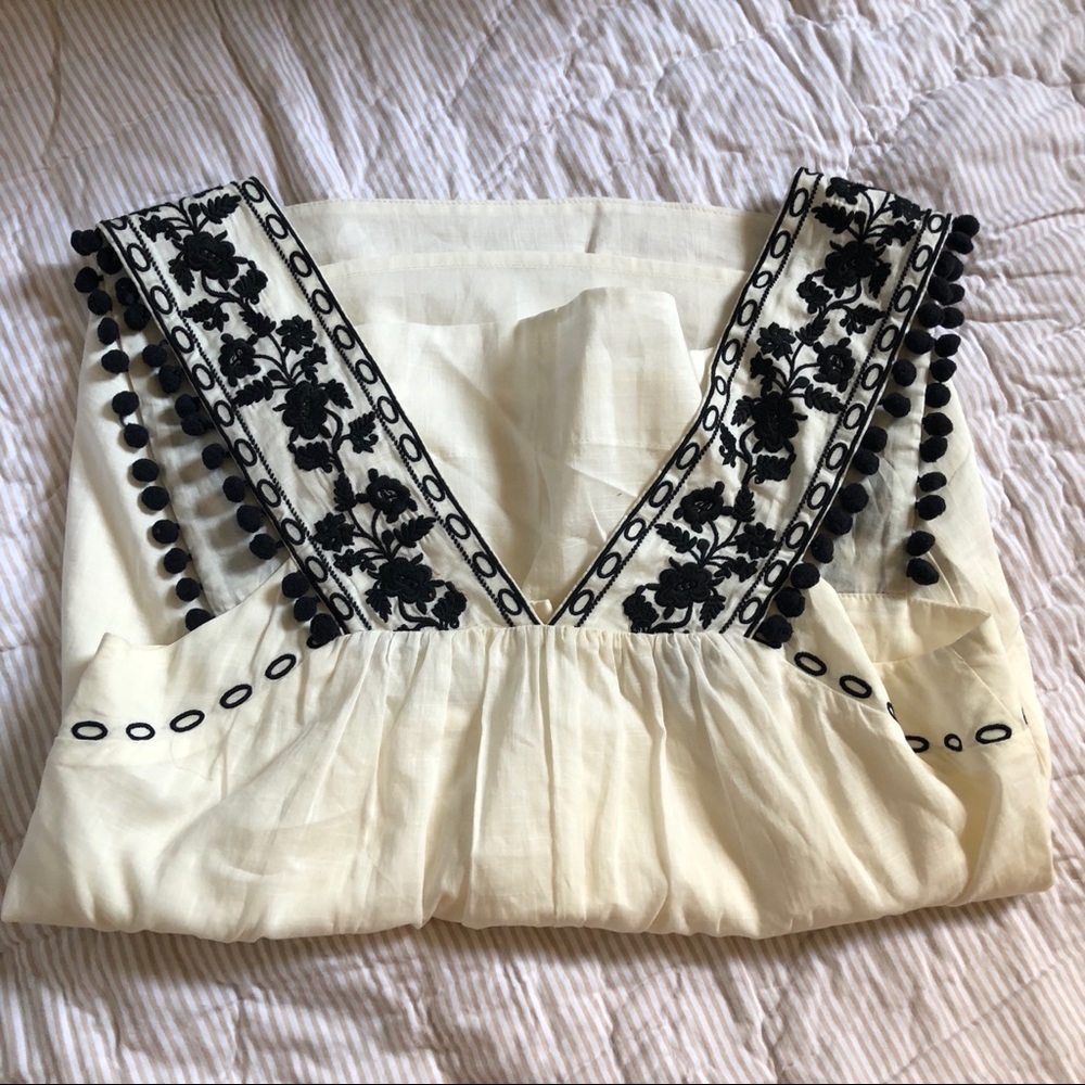 J.crew sleeveless pom Pom top.